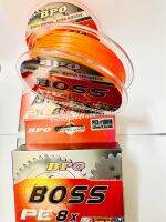 สายพีอีBOSS ค่ายBPO ตัวนี ถัก8 เส้นสีส้มยาว100ม. ราคาม้วนละ250บ า ท พร้อมส่ง