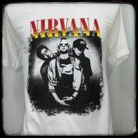 เสื้อ​วง​Nirvana​ผ้า​บาง​50คอกลมสีขาวชายหญิง