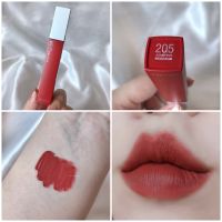 ตำนานลิปไม่ติดแมส Maybelline Superstay Matte Ink หยิบสีใหม่มาลองอันนี้เบอร์ 205 โทนแดงส้มพีช สีน่ารักม๊ากกก