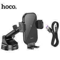 Hoco HW5 ที่จับโทรศัพท์มือถือมีระบบ wireless fast charging 15W ติดตั้งได้ทั้งบนคอนโซลและติดกับกระจกหน้ารถภายในรถยนต์