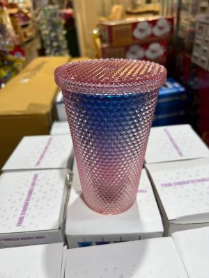 แก้วพลาสติกลายหนามขนาด500mlคละสี