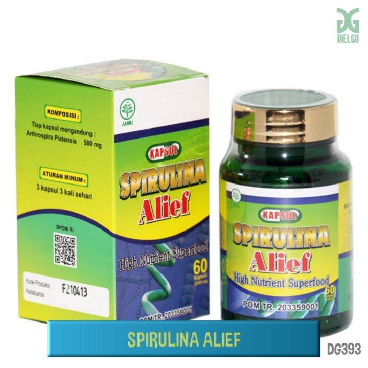 Spirulina Alief 60 Kapsul High Nutrient Superfood Obat Herbal