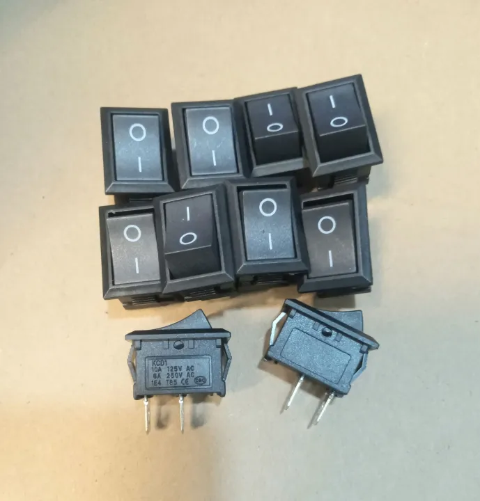 saklar rocker switch on off 2 kaki 2 pin hitam 10 pcs | Lazada Indonesia