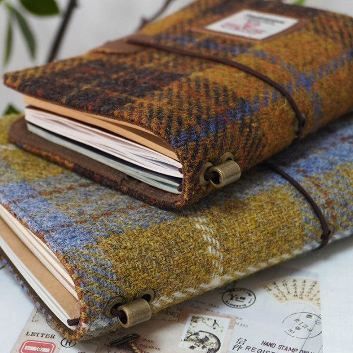 harris-tweed-สมุดบันทึกสมุดบันทึกวินเทจสมุดโน้ตสมุดโน้ต-tn-สมุดโน้ตหนังสือเดินทางมาตรฐานสมุดโน้ตพกติดตัวได้