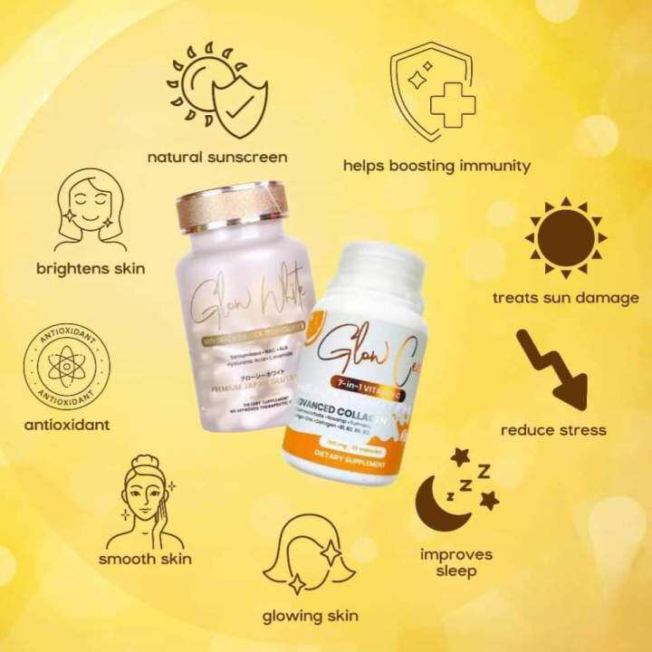 GlowCee 7in1 Vitamin C with Collagen Zinc and GlowWhite Premium Japan