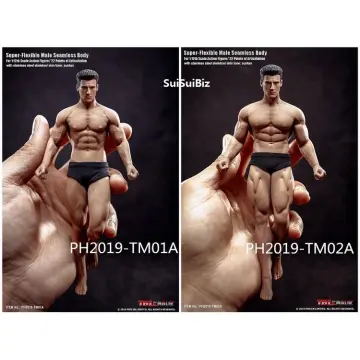 1/12 scale male half seamless body figure for 6 inches action