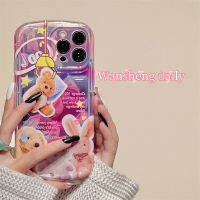 Play Sheng เคสโทรศัพท์มือถือลายตุ๊กตาการ์ตูนน่ารักภาพสีน้ำมันสำหรับสาวๆ iphone14promax iPhone 13เคสป้องกันซิลิโคนกันกระแทกหุ้มทั้งเครื่องไอเดียสร้างสรรค์แบบใหม่สำหรับผู้หญิง14Pro 12 14PM