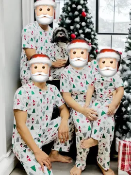 Christmas Family Pajama Set Matching Christmas Short Sleeves Shirt T-shirt  Christmas outfits for family