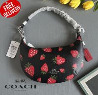 กระเป๋าคล้องมือ Coach Payton Hobo With Wild Strawberry Print