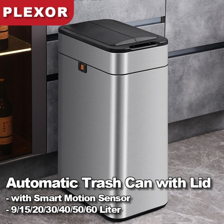 Plexor Smart Automatic Trash Can with Lid, 9-60L Motion Sensor