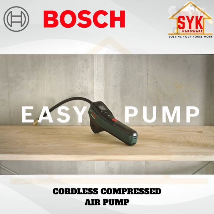 SYK Bosch Cordless Compressed Air Pump Inflator Multipurpose Ball Bike  Tyres Easy Hand Pump Pam Tayar 0 603 947 080