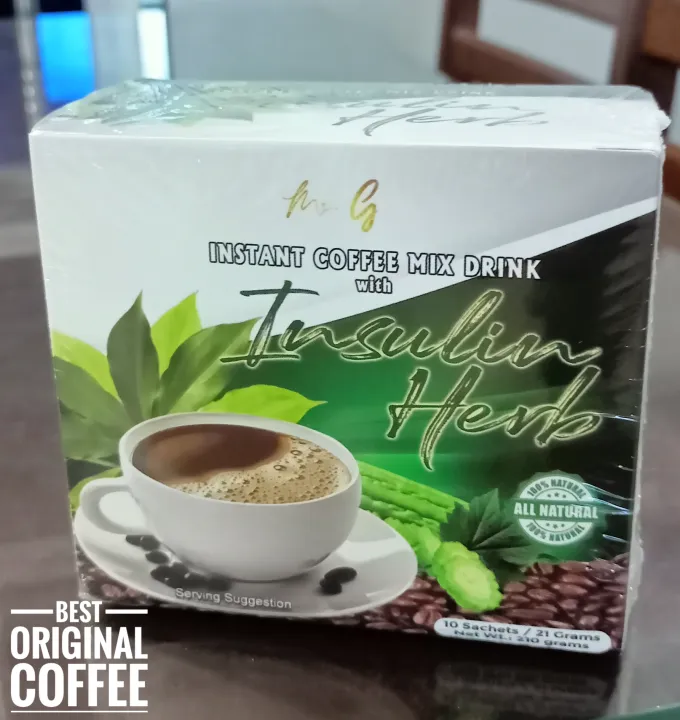 Original Insulin herb coffee Instant Coffee Mix Drink 10 Sachets