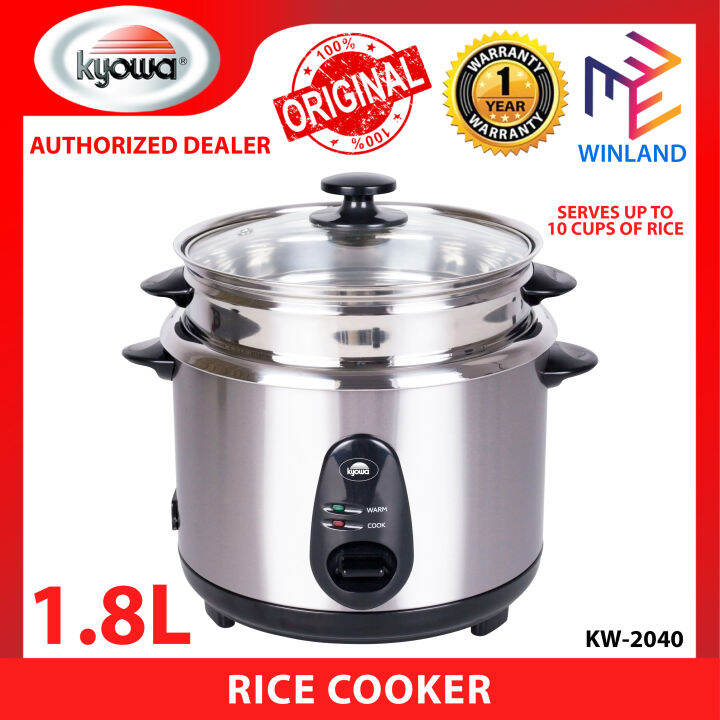 KYOWA by Winland Rice Cooker 1.8L serves 10 cups Glass Cover with ...