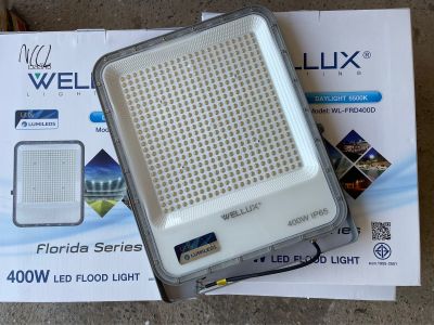 WELLUX โคมฟลัดไลท์ โคมสปอร์ทไลท์ FLOOD LIGHT LED 400W แสงขาว DAYLIGHT 6500K กันน้ำ IP65 ใช้ส่องสว่างภายนอกอาคาร