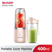 SHARP เครื่องคั้นน้ำผลไม้แบบพกพา ไร้สาย ชาร์จไฟได้ ความจุ 400ml