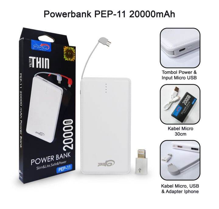 Power Bank Pro PEP11 20000MAH Lazada Indonesia
