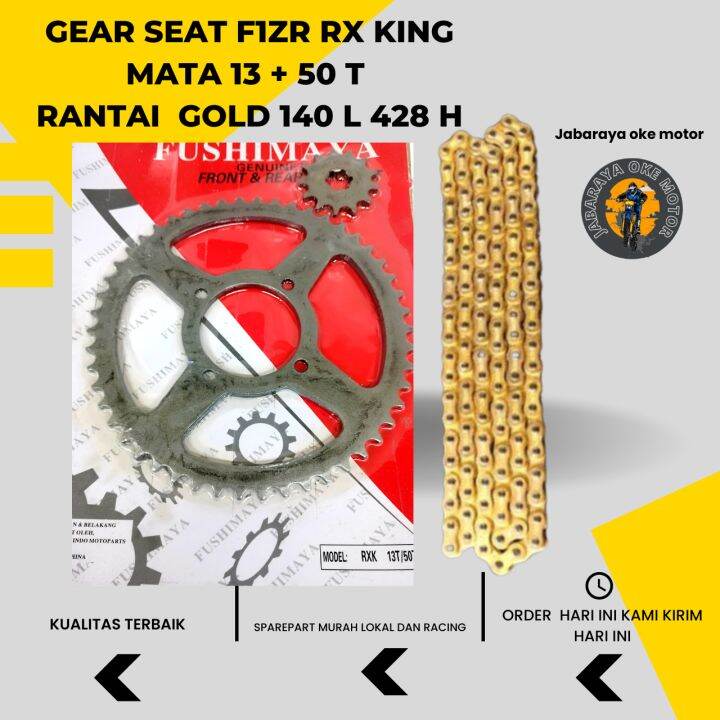 GEAR SEAT RX KING F1ZR PLUS RANTAI GOLD UKURAN DEPAN 13 T BELAKANG 50 T