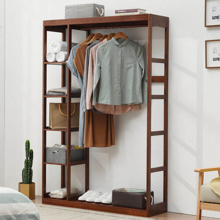 Solid Wood Hanging Clothes Rack Floor Bedroom Coat Rack Simple Modern