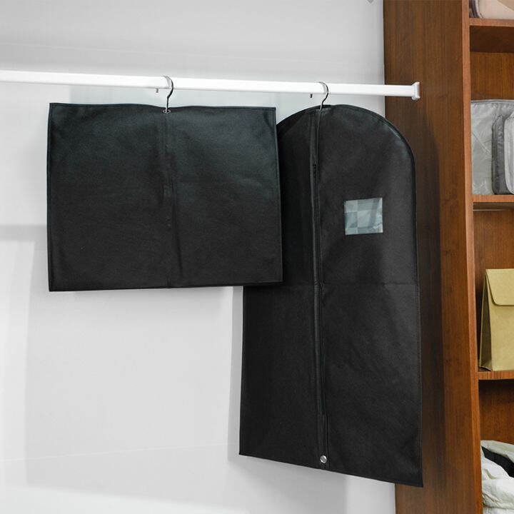 Clothes Dust Cover Household Storage Suit Garment Suit Bag Black Non