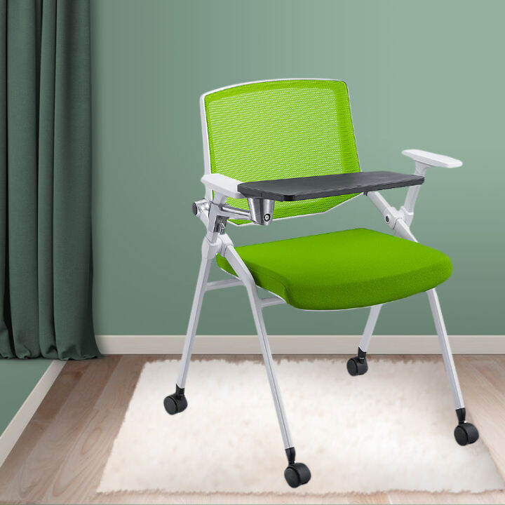 Foldable Training Chair with Table Board Conference Room Chair Armrest
