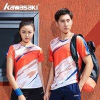 KAWASAKI เสื้อแบดมินตันแบบใหม่เสื้อทีเชิ้ตกีฬาแขนสั้นชุดปิงปองเทนนิสระบายอากาศได้ดีสำหรับคู่รักชายหญิงใส่ช่วงฤดูร้อนบางเบา