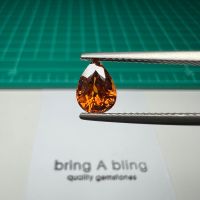 โกเมนสีส้ม (spessatite garnet) 1.59 ct (7.7x5.6x4.5mm) สีเข้มไม่ดำ สวยมากก ไฟเต็มไร้ตำหนิ เล่นไฟดีมาก ไม่ผ่านการปรุงแต่ง