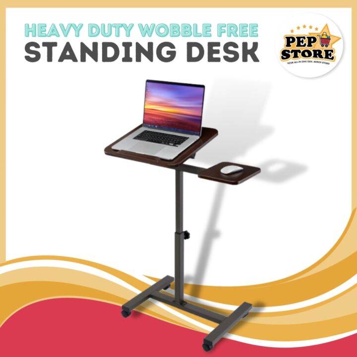 Pep Store Standing Table Desk with Side Table for Mouse Tilting Mobile