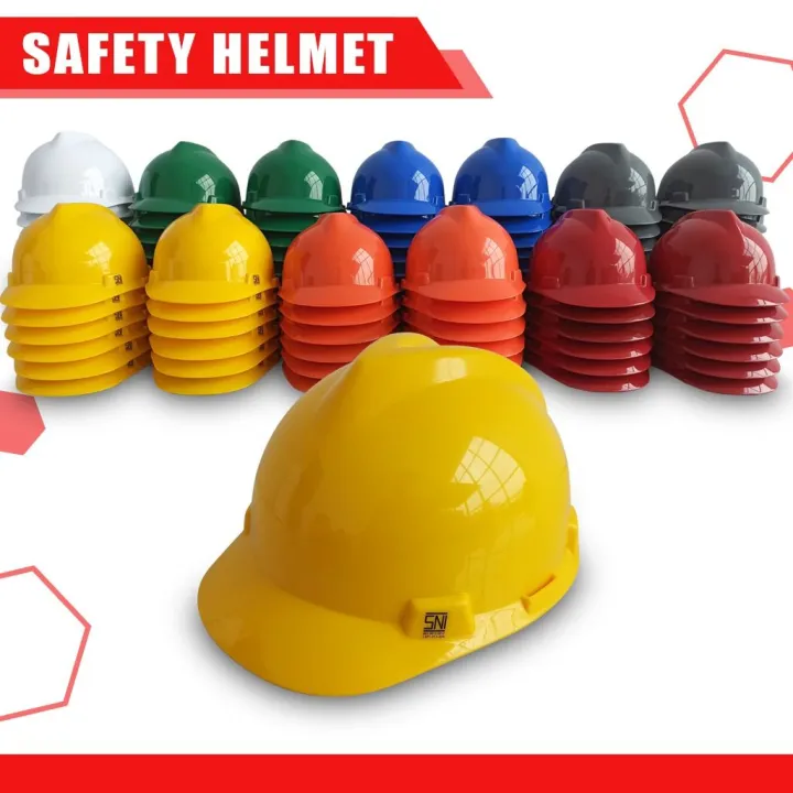 Safety Helmet / Helm proyek kuning,orenz,merah,abu,hijau,biru,putih