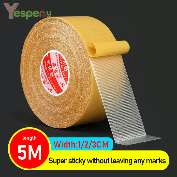 YESPERY 5M Long Mesh High Viscosity Transparent Grid Doublesided Tape