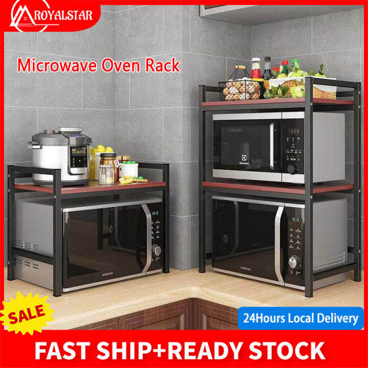 Royalstar 2/3 Tier Microwave Oven Rack Kitchen Organizer Microwave Oven Shelf Large Load