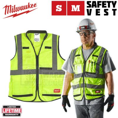 เสื้อเซฟตี้สะท้อนแสง ไซส์ S/M ; MILWAUKEE HIGH VISIBILITY PERFORMANCE SAFETY VEST (48-73-5081)