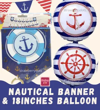 Cheereveal Nautical Navy Theme Birthday Party Decorations Boats Hoes  Balloons Banner Sailor Cake Toppers Birthday Decor Supplies