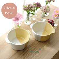 ?เพิ่มสีใหม่?cloud ceramic bowl ชามเซรามิค มีหู ลึก จุได้เยอะ ใส่ก๋วยเตี๋ยวน้ำไม่ล้น เข้าไมโครเวฟได้ เข้าเครื่องล้างจานได้  สีฟ้า สวย