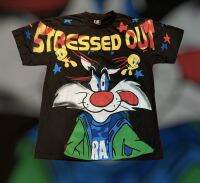 เสื้อ Ovp ลายการ์ตูน STRESSED OUT สไตล์ปี90s