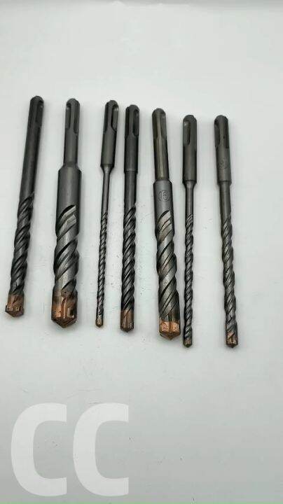 7 Pcs Sds Plus Hammer Drill Bit Set 4 Flute For Concrete Brick Block