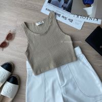 IF - Basic crop top  เสื้อครอปสุดอิต แขนกุด ผ้าร่องเนื้อพรีเมี่ยม