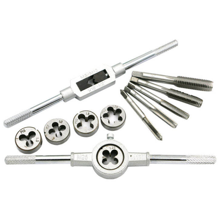 Taps and Dies Set, Adjustable Hardened Steel Screw Thread Tap Wrench