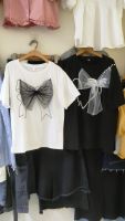 งานเสื้อยืดตกแต่งโบว์ชีฟอง พร้อมส่ง?