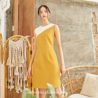 Oblique Cut Dress เดรสแขนกุดแต่งสี by collabs.