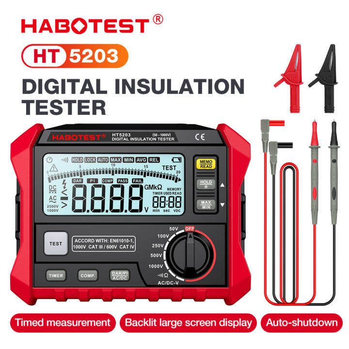 HABOTEST HT5203 Digital Insulation Earth Ground Resistance Meter Megger