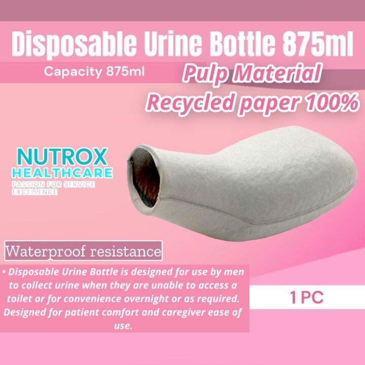Disposable Male Urinal Bottles Round 875ml, Suitable for general toileting of patients, Paper