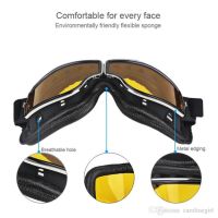 แว่นตากันลมขอบดำ - Aviator Retro Goggles Black Cover