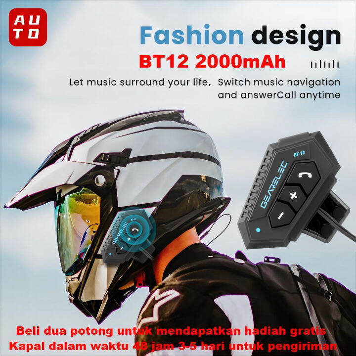 [Dikirim Dari Jakarta] BT12 Bluetooth 5.0 Motorcycle Helmet Headset