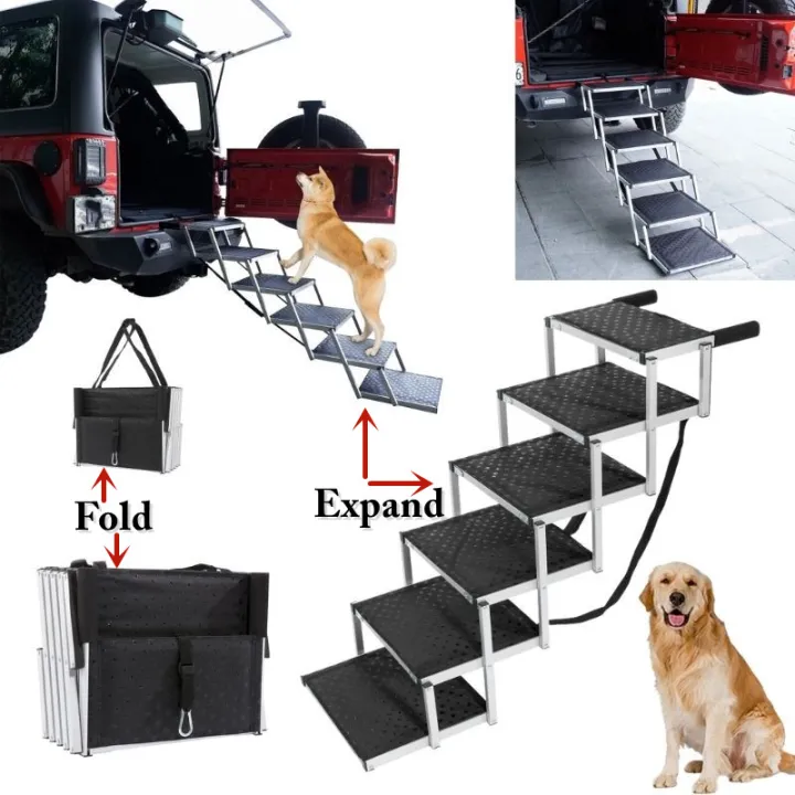 80x106x43CM Dog Ramp Stair Steps Upgrade 6 Steps Large Dog Ramp