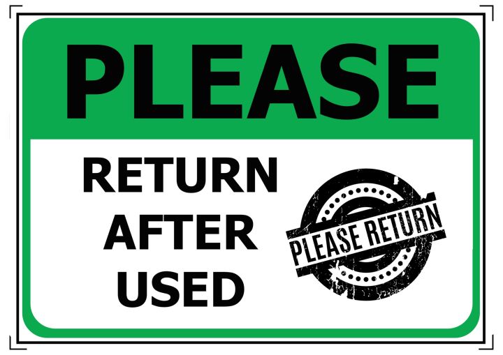 Please return after used signage | Lazada PH