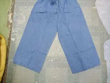 Ladies Soft Denim Plus Size Square Pants with Side Pocket