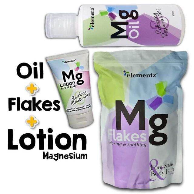 👍 Elementz Magnesium Oil Lotion Flakes Gel Lazada