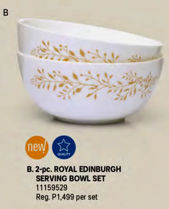Royal Edinburgh Serving Bowl Set (2pcs) Lazada PH