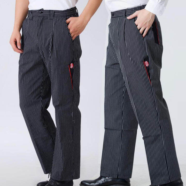 [On Sale]Chef Cook Uniform Pants for Men Black Chef Pants for Men