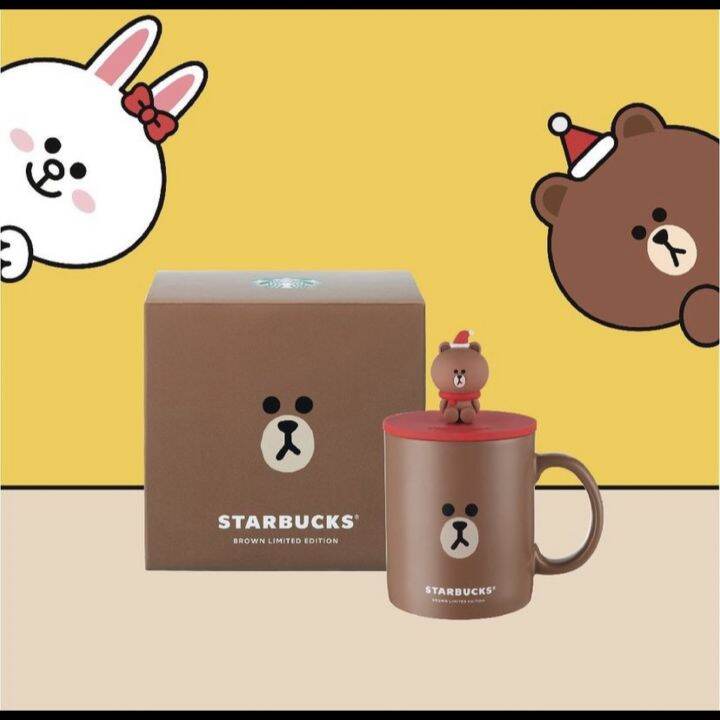 starbucks-brown-bear-topper-mug-with-silicone-lid-12oz-แท้